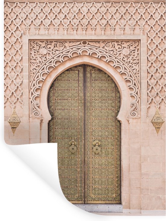Muurstickers - Sticker Folie - Marokkaanse deur - Roze - Kunst - Poort - 120x160 cm - Plakfolie - Muurstickers Kinderkamer - Zelfklevend Behang XXL - Zelfklevend behangpapier - Stickerfolie