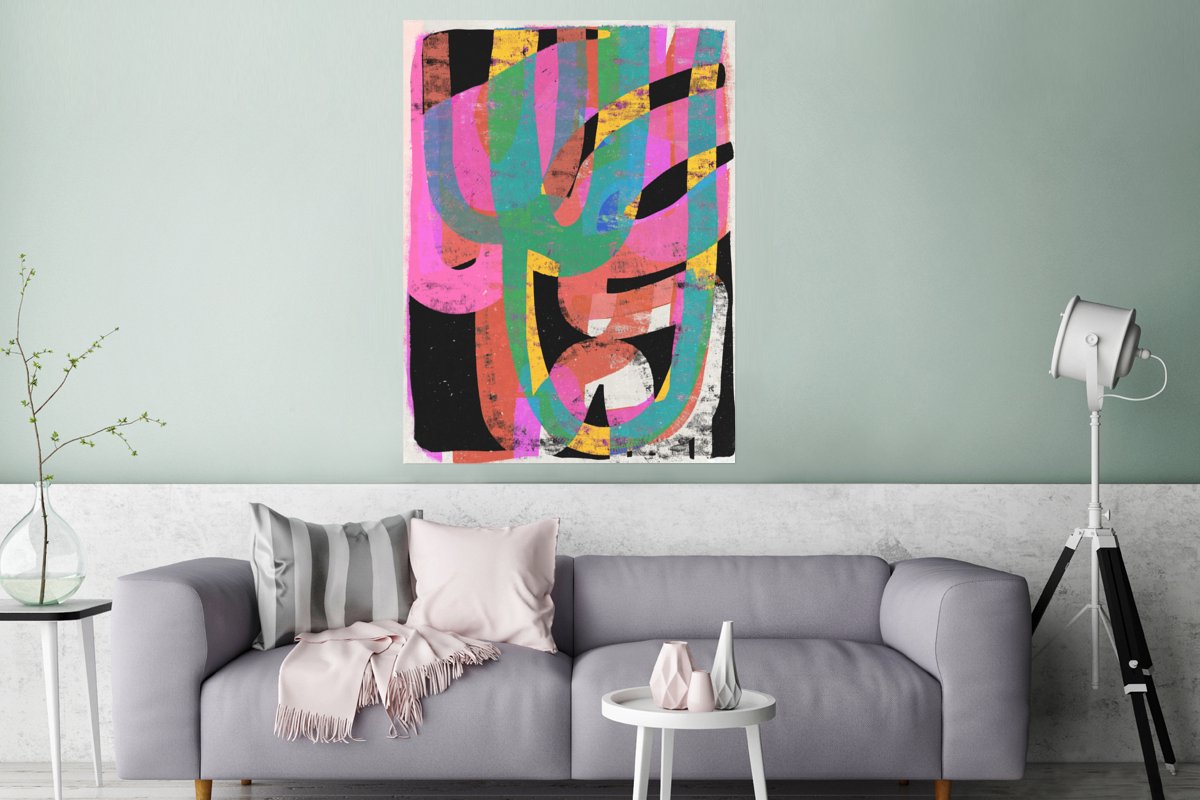 Abstract - Kleuren - Roze - Groen - Kunst