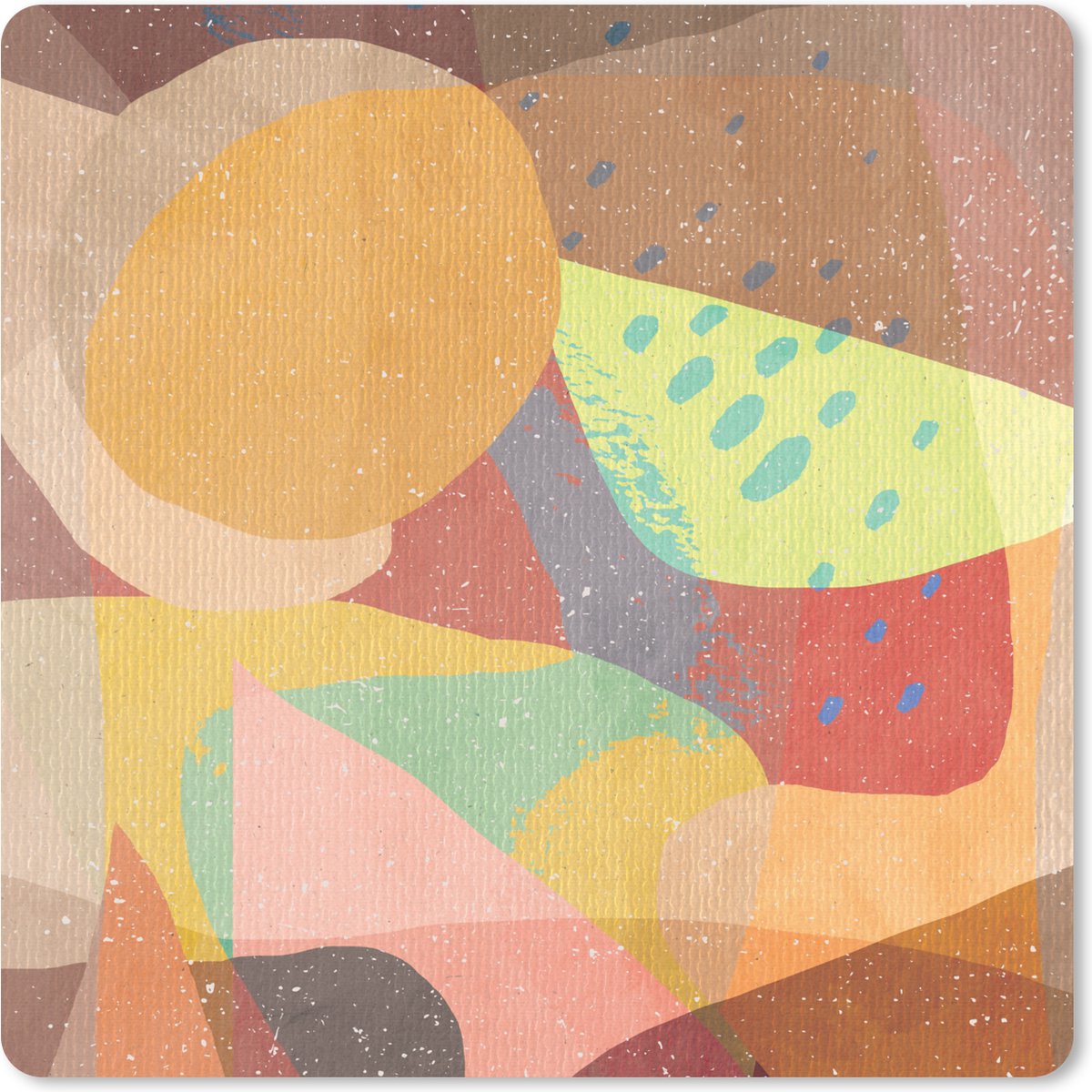 Muismat 20x20 cm - Mousepad Abstract - Kunst - Regenboog - Pastel - Muismatten