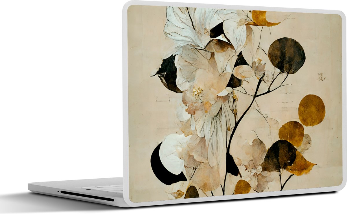 Laptop sticker - 17.3 inch - Bloemen - Bladeren - Boom - Pastel - 40x30cm - Laptopstickers - Laptop skin - Cover