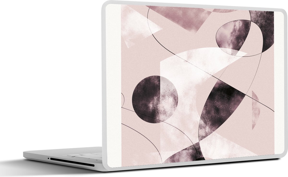 Laptop sticker - 10.1 inch - Vormen - Pastel - Abstract - Zwart - 25x18cm - Laptopstickers - Laptop skin - Cover