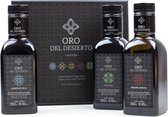 Coffret cadeau avec 3 Top huiles d'olive Extra vierge Oro Del Desierto 3 x 250 ml
