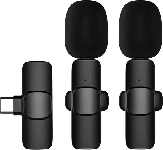 Staza - Set de 2 - Microphone cravate sans fil - USB-C - Plug & Play - Mini  microphone