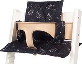 Dooky Set de coussins pour chaise haute Feuilles romantiques Noir
