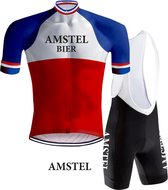 Retro Wielertenue Amstel Bier Rood/Blauw - REDTED (XL)