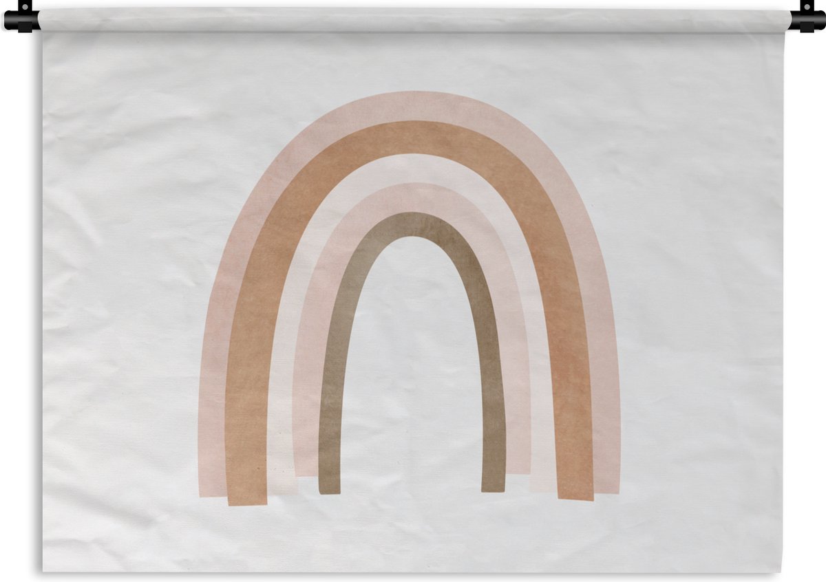 Wandkleed - Wanddoek - Abstract - Kunst - Regenboog - Patroon - 60x45 cm - Wandtapijt