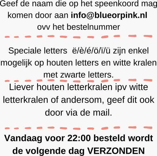 Blue or Pink - Speenkoord en bijtring met naam - Roze/Goud/Bloemen - Cadeauset - gepersonaliseerd