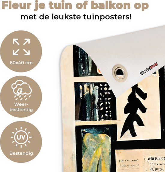 Décoration de jardin Japon - Journal - Vintage - Citation - 60x40 cm - Affiche de jardin - Toile de jardin - Affiche extérieure