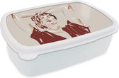 Boîte à pain Wit - Lunch box - Boîte à pain - Portrait - Femme - Rouge - Abstrait - 18x12x6 cm - Adultes