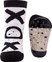 Antislip sokjes XOX lichtgrijs en zwart - maat 18/19