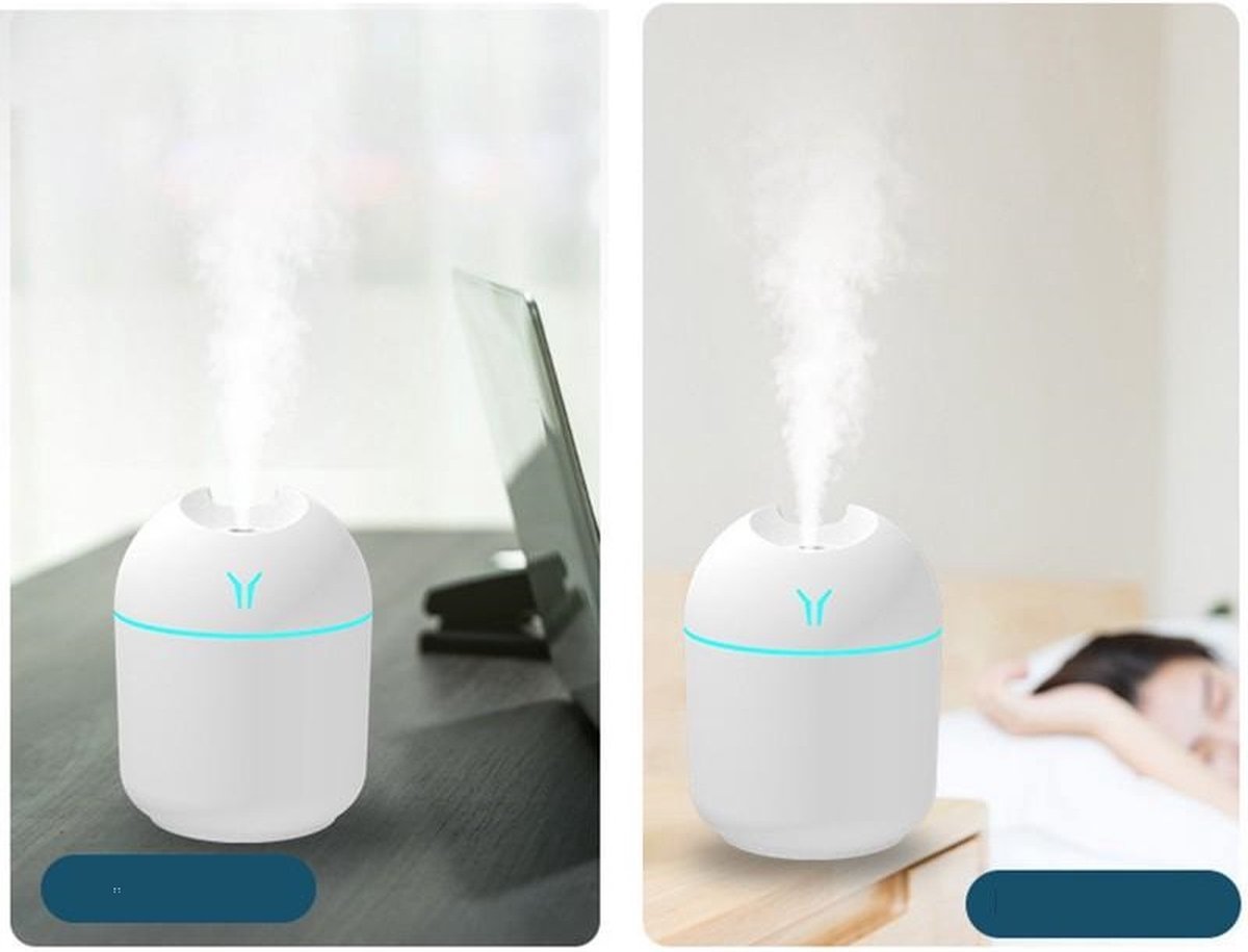 Ultrasone Aroma Luchtbevochtiger en Verstuiver met LED Lamp - 260ml - Draagbaar - USB - Voor Thuis en Auto - Met Essentiële Olie Diffuser en Luchtreiniger - Romantisch Licht - Anion Mist Maker. — cadeau in Wonen & Interieur - foto 6
