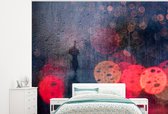 Behang - Fotobehang Abstract - Druppels - Kleuren - Regen - Breedte 300 cm x hoogte 240 cm - Behangpapier