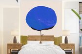 Behang - Fotobehang Bloem - Abstract - Blauw - Groen - Breedte 175 cm x hoogte 240 cm - Behangpapier