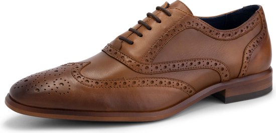 DenBroeck State St. Chaussures basses à lacets pour hommes - Broques hommes - Cuir marron Cognac - Taille 42