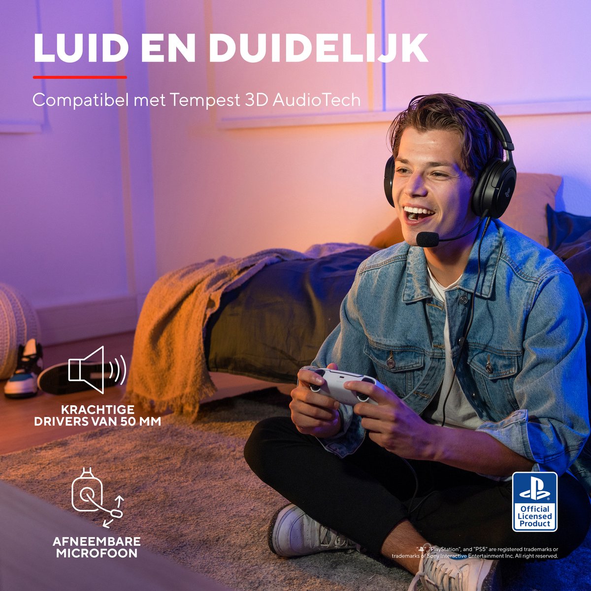 Trust GXT498 Forta - Licenced Gaming Headset - Geschikt voor Playstation 5 - PS4/PS5 - Zwart — afbeelding 5