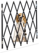 Barrière pour chien d'intérieur Relaxdays - harmonica - barrière d'escalier pour chien - noir - largeur maximale 118 cm