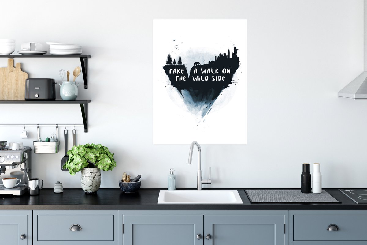 Poster Natuur - Stad - Beer - Quote - 60x80 cm
