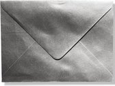 50 Luxe Enveloppen - Zilver - 125x175mm B6 - 120 grams - 17,5x12,5cm - Gegomde Puntklepsluiting