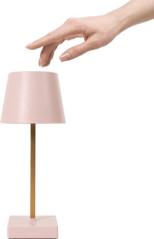 WDMT™ Lampe de terrasse et de table LED moderne avec fonction tactile - Lampe LED économe en énergie avec modes d'éclairage dimmables - Sans fil, rechargeable et dimmable - Rose