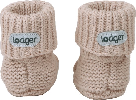 Lodger Newborn Slofjes 0-6M Creme 100% Katoen Slipper Knit - Lodger