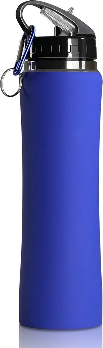 Floraweg Thermosfles voor sporten, 500 ml, roestvrij staal, vacuüm-isolatiefles met hangring voor hardlopen, fitness, yoga, outdoor en camping, vrij van BPA