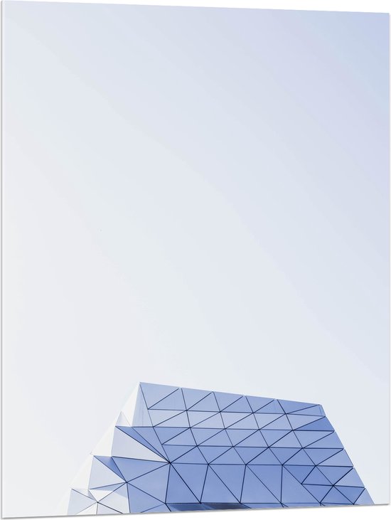Acrylglas - Abstract Figuur van Geometrische Patronen in Witte Omgeving - 75x100 cm Foto op Acrylglas (Met Ophangsysteem)