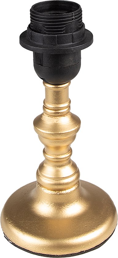 HAES DECO - Pied de lampe - Taille Ø 10x20 cm, couleur Or, en Bois pour Culot E27/ max 1x60W - Pied de lampe, Lampe de table