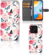 Smartphone Hoesje Xiaomi Redmi 10C Flipcase Cadeautjes voor Moederdag Butterfly Roses