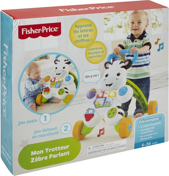 Fisher-Price Zebra looptrainer - Baby speelgoed vanaf 6 maanden - Frans