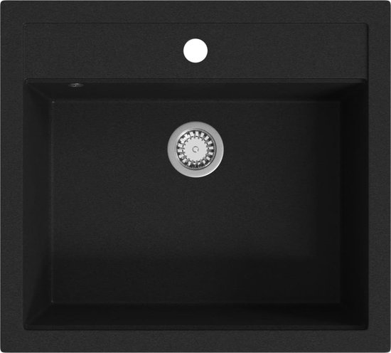 Villeroy & Boch Gootsteen met dubbele spoelbak 80 X Gootsteen dubbele spoelbak, inclusief Afvoergarnituur met handbediening, van Keramiek, 795 x 500 mm, Pure Black