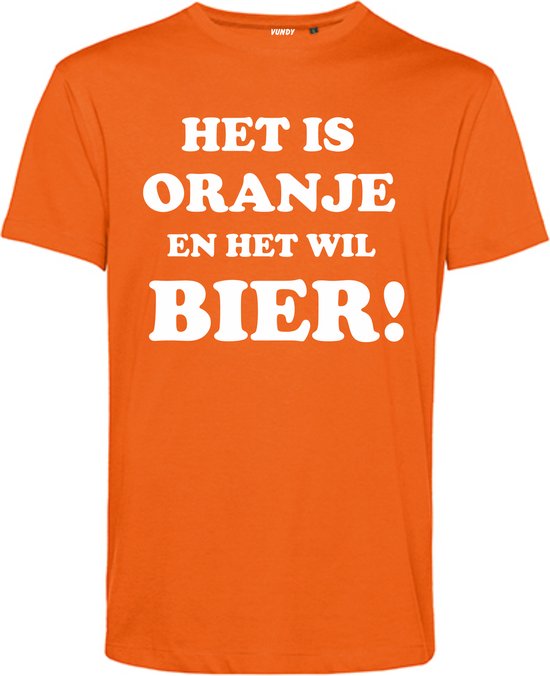 T-shirt Het is Oranje en het wil Bier | Koningsdag kleding | oranje t-shirt | Oranje |