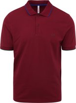 Sun68 - Poloshirt Small Stripe Bordeaux - Modern-fit - Heren Poloshirt Maat S