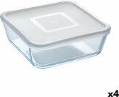 Récipient alimentaire Pyrex Cook & Freeze - Carré - Avec couvercle - 2 L - 19 x 19 Cm Transparent - Glas Siliconen - 4 pièces