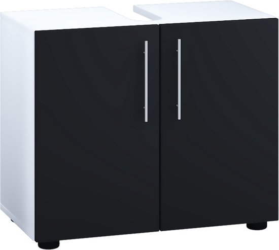Modulo Plato Badkamermeubel Voor Waskom | 80 Cm Lichtgrijs Eiken Kader Front Middenbruin Eiken Blad 2 Hoge Lades Onder Elkaar 120494