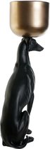Decoratieve figuren DKD Home Decor 34 x 23,5 x 70,5 cm Zwart Gouden Hars Hond