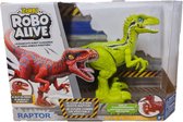 Robo Alive Raptor Dinosaur vert - 24 cm - Robot interactif - Vert - rugit et se déplace comme un vrai dinosaure