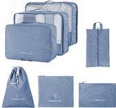 Packing cubes set 7 stuks - Reis organizer koffer en backpack - Blauw