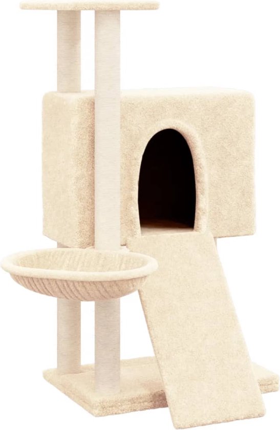 PawHut kleine krabpaal met 2 ligvlakken, inclusief speelgoed, voor kleine katten, groen, beige, bruin PawHut kleine krabpaal met 2 ligvlakken, inclusief speelgoed, voor kleine katten, groen, beige, bruin
