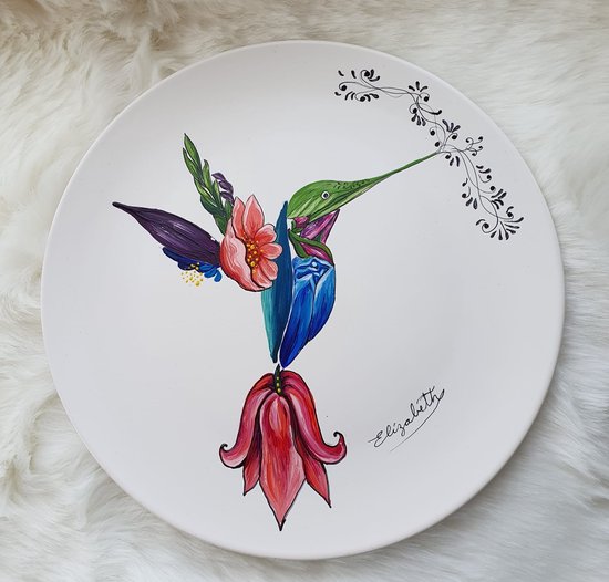 Sierbord - Kolibrie- Decoratief bord - Vogel