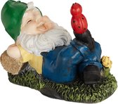 Relaxdays nain de jardin inclinable - coccinelle - statue gnome - mini - décoration de jardin