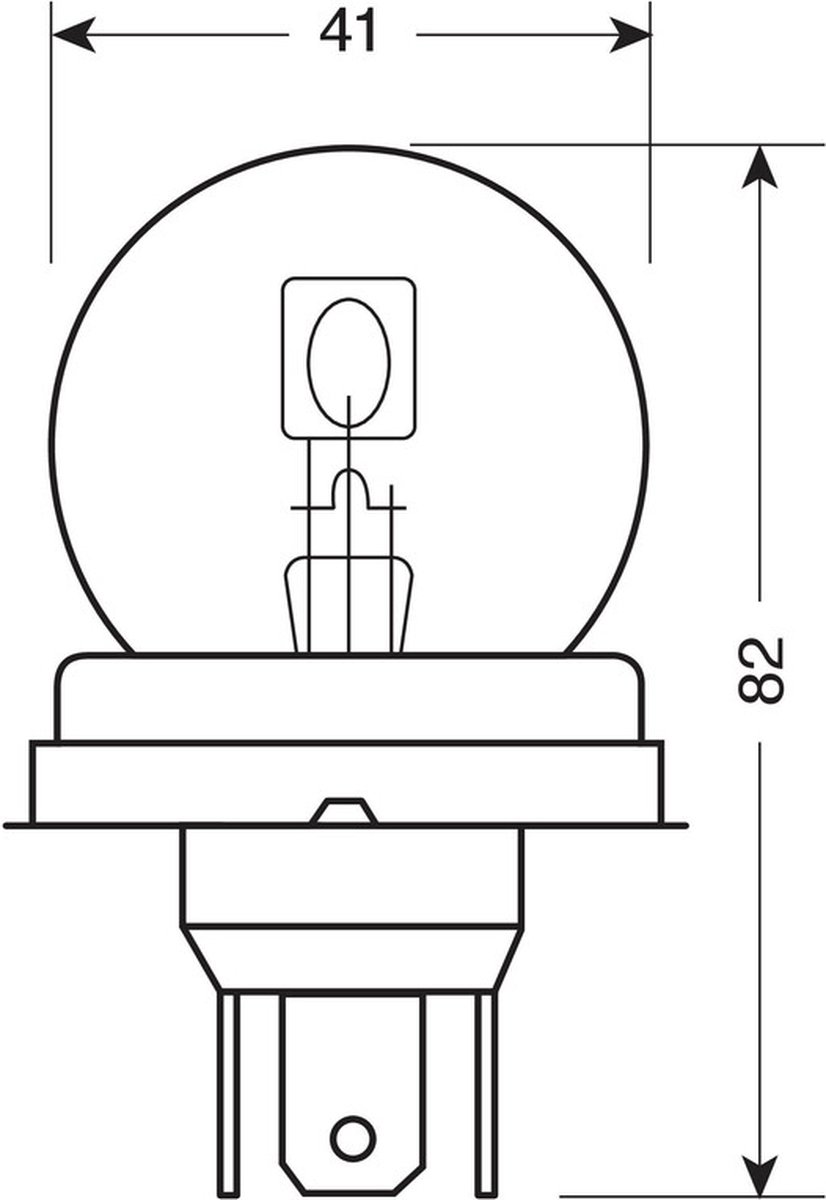 Asymetric lamp 12V 40/45W P45t