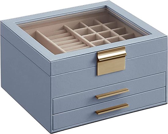 Travel Jewelry Box for Women / watch box jewelry box \Jewelry Holders Portable Jewelry Organizer Case for Necklace Earrings Rings - Drawers Jewelry Storage Box /Juwelendoos