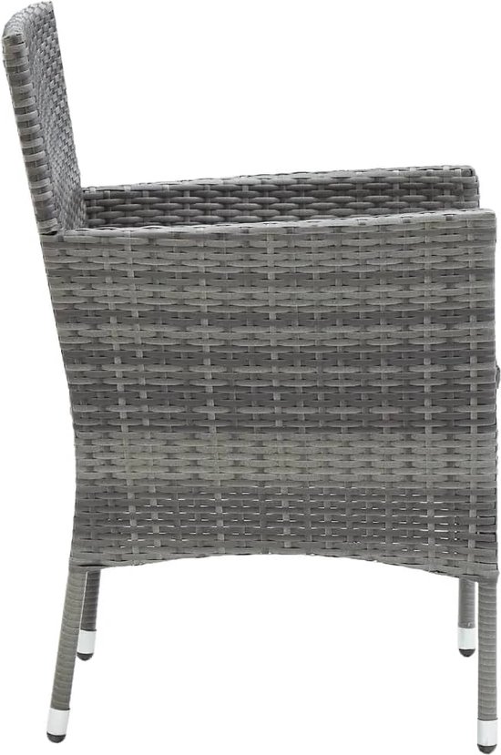 Loungeset, tuinmeubelset, (4-delige eettafelset, 1x 2-zitsbank, 2x