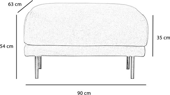 Bronx71® Hocker Denver tissu chenille noir