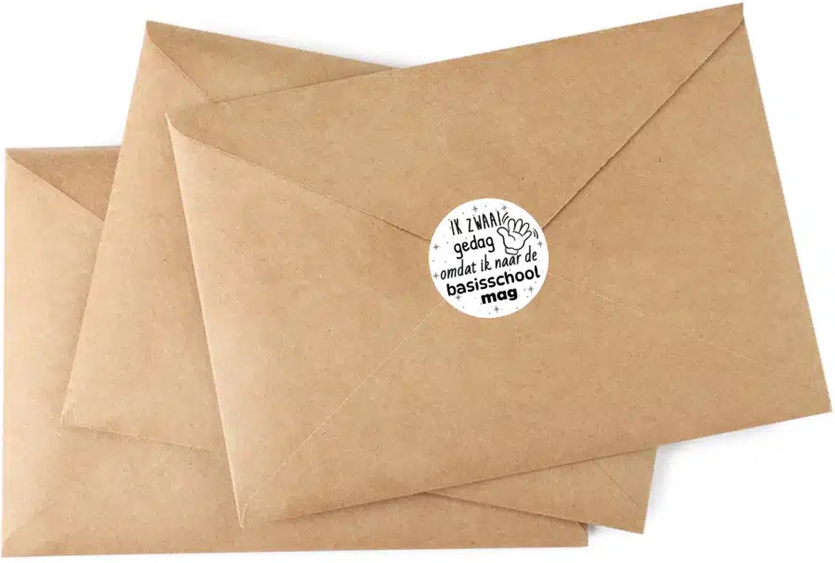 Ik zwaai gedag omdat ik naar de basisschool mag SLUITSTICKERS - Cadeau