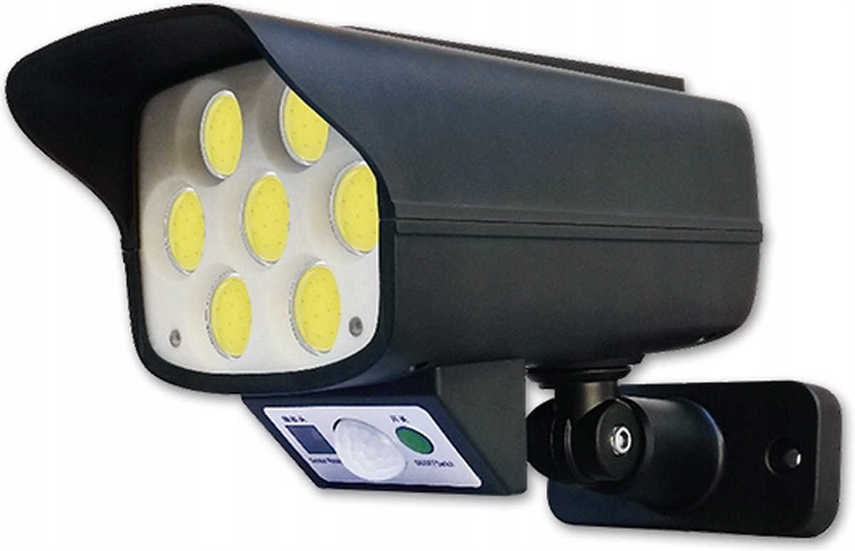 LED solar schijnwerper - IP65 - Met bewegingssensor + schemersensor - Koud wit
