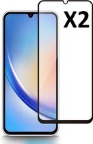 Full Cover Screenprotector Geschikt voor Samsung Galaxy A34 5G Zwart 2pack | Volledige Beschermglas Tempered Glass | Screenprotector Geschikt voor Samsung Galaxy A34 5G Screenprotector