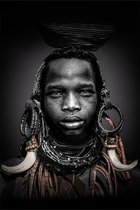 African Tribe II - 60cm x 90cm - Fotokunst op PlexiglasⓇ incl. certificaat & garantie.