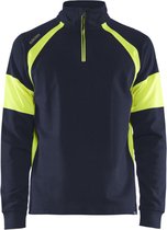 Blaklader Sweatshirt met High Vis zones 3550-1158 - Marine/High Vis Geel - S