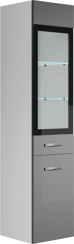 Badkamerkast Montreal 30 x 30 x 131 cm - eiken met zwart